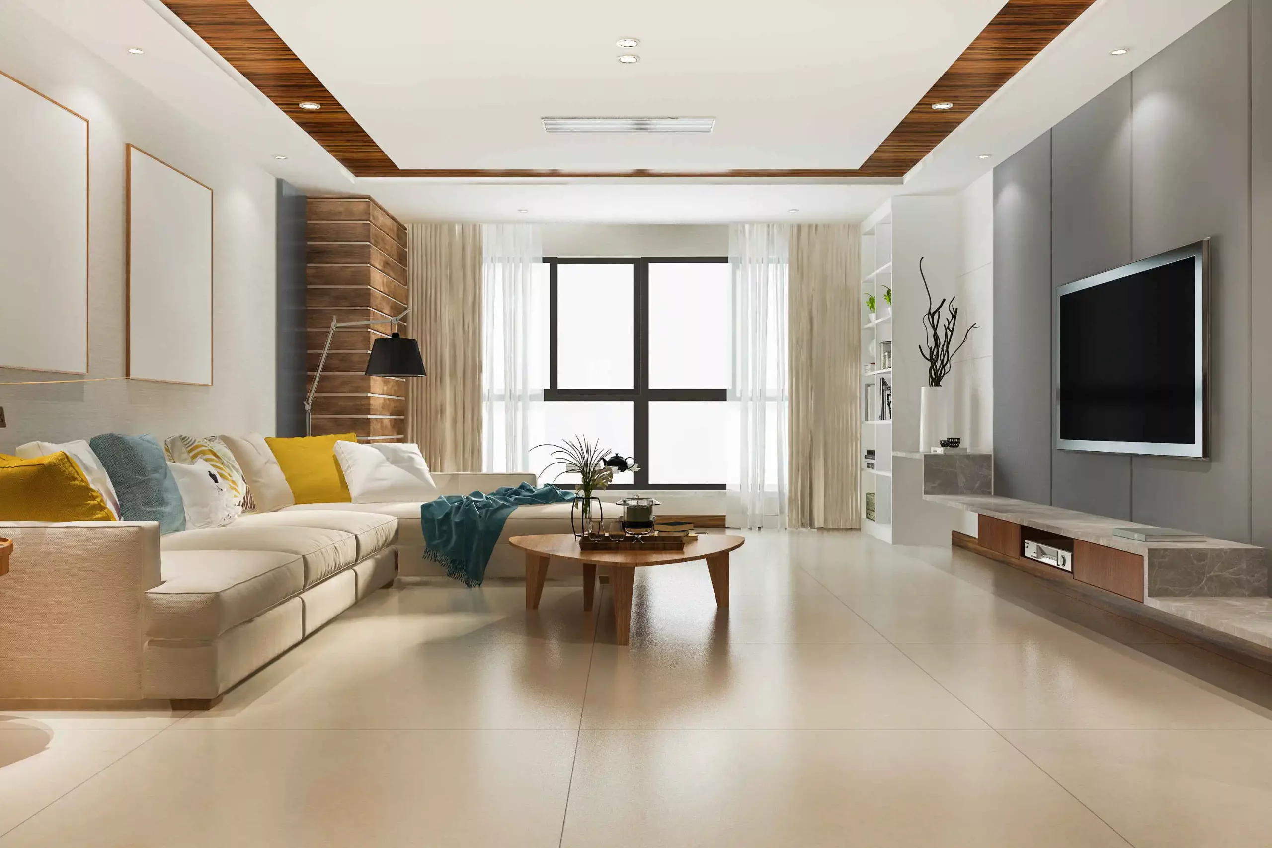 3d-rendering-loft-luxury-living-room-with-bookshelf-near-bookshelf (1) tips meninggalkan rumah saat mudik