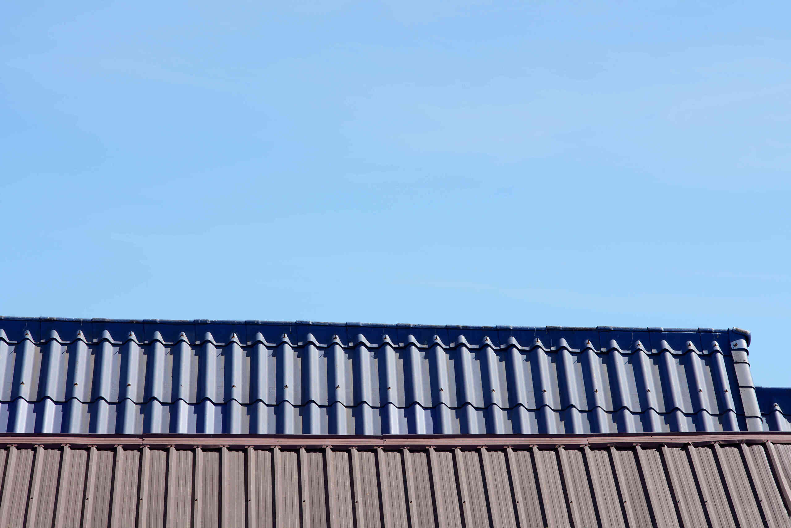 The roof on blue sunshine and copy space atap bocor